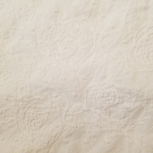 100% Cotton Resort Wear White Floral Textured Bikini Coverup Dress Women Medium - Picture 5 of 14